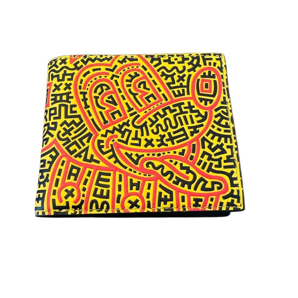 Coach Disney Mickey Mouse X Keith Haring Double Billfold Wallet NWOT